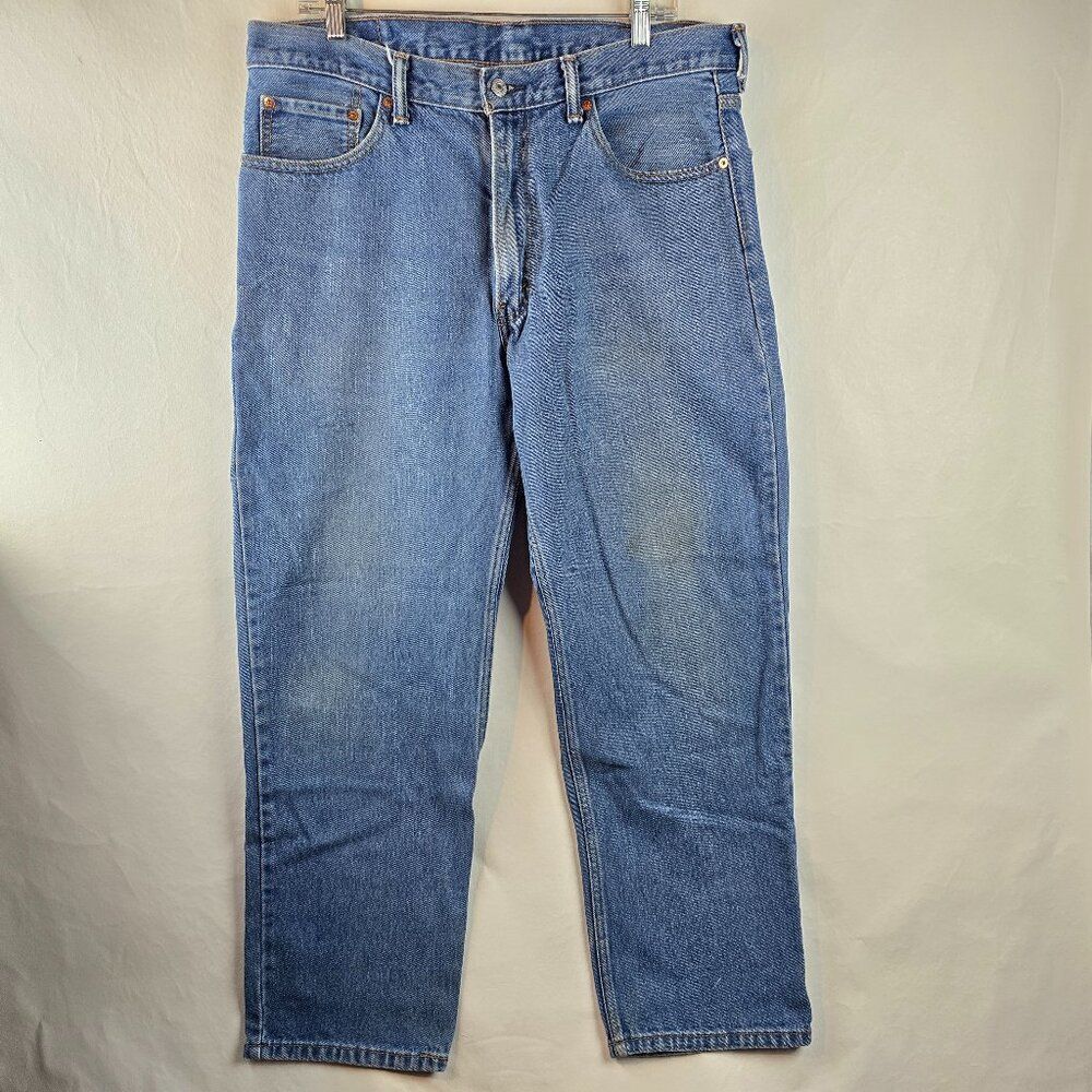 Levis 550 Jeans Men 38x30 Blue Relaxed Fit Tapered Leg Denim Classic Medium Wash